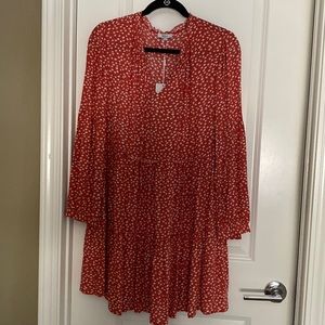 NWT Rails Everly Carmine Red Daisy Tiered Dress